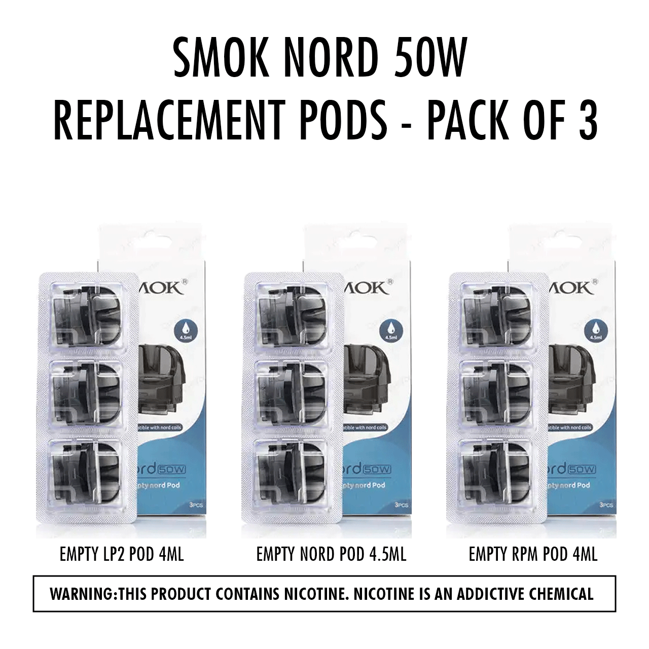 Smok Nord 50W Replacement Pods - Pack Of 3