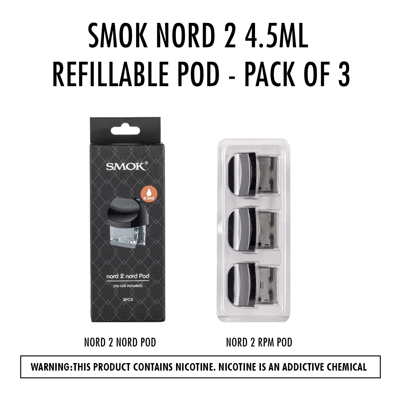 Smok Nord 2 4.5Ml Refillable Pod - Pack Of 3