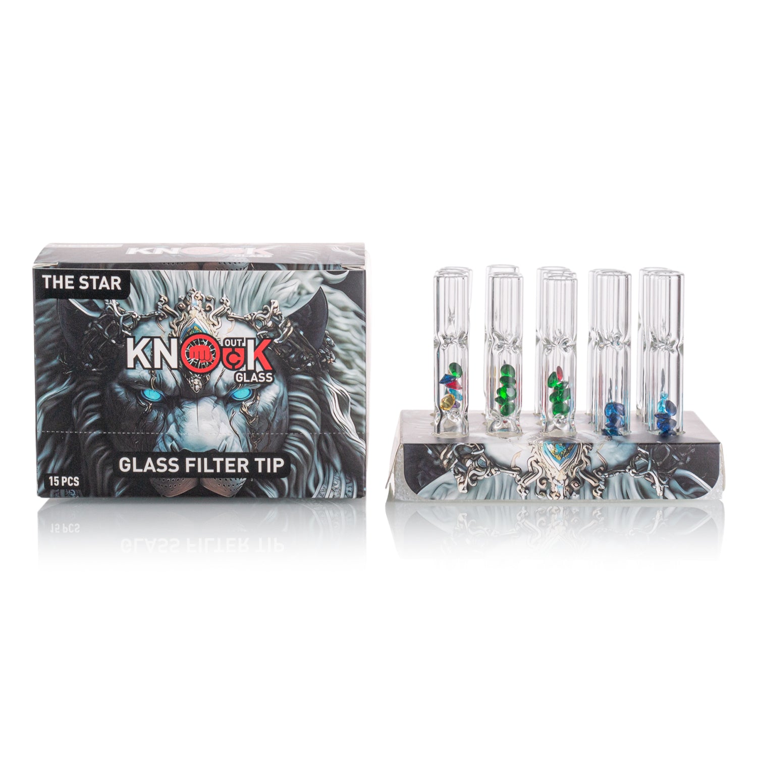 Knockout Glass THE STAR Glass Filter Tip - 15pc/Display