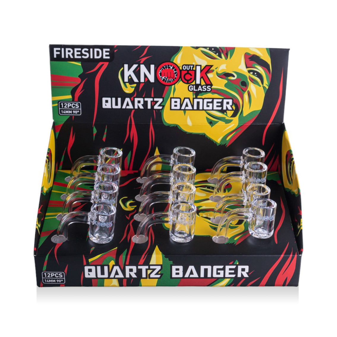 Knock Out Glass FIRESIDE Quartz Bangers - 12pcs/Box (14mm 90degree)
