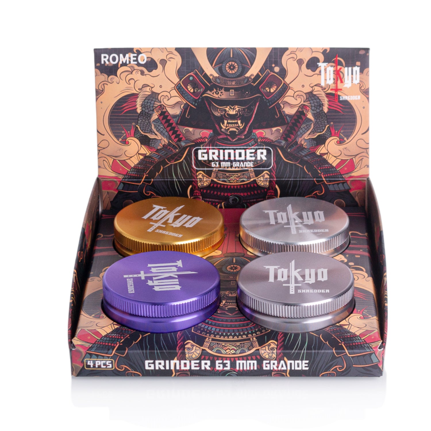 Tokyo Shredder ROMEO 2PC Grinder Display of 4 - 63mm