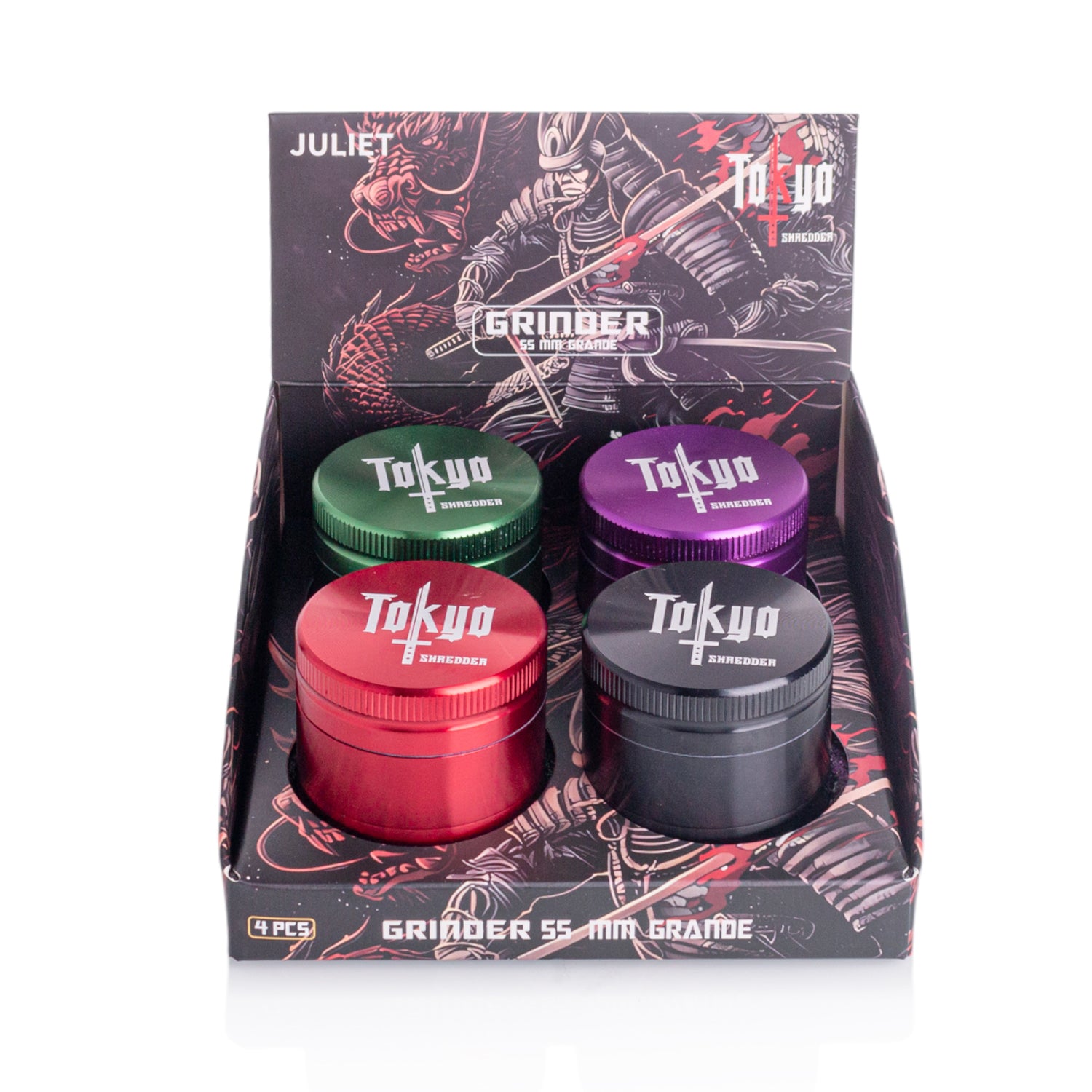 Tokyo Shredder JULIET 4 PIECE Grinder Display of 4 - 55mm