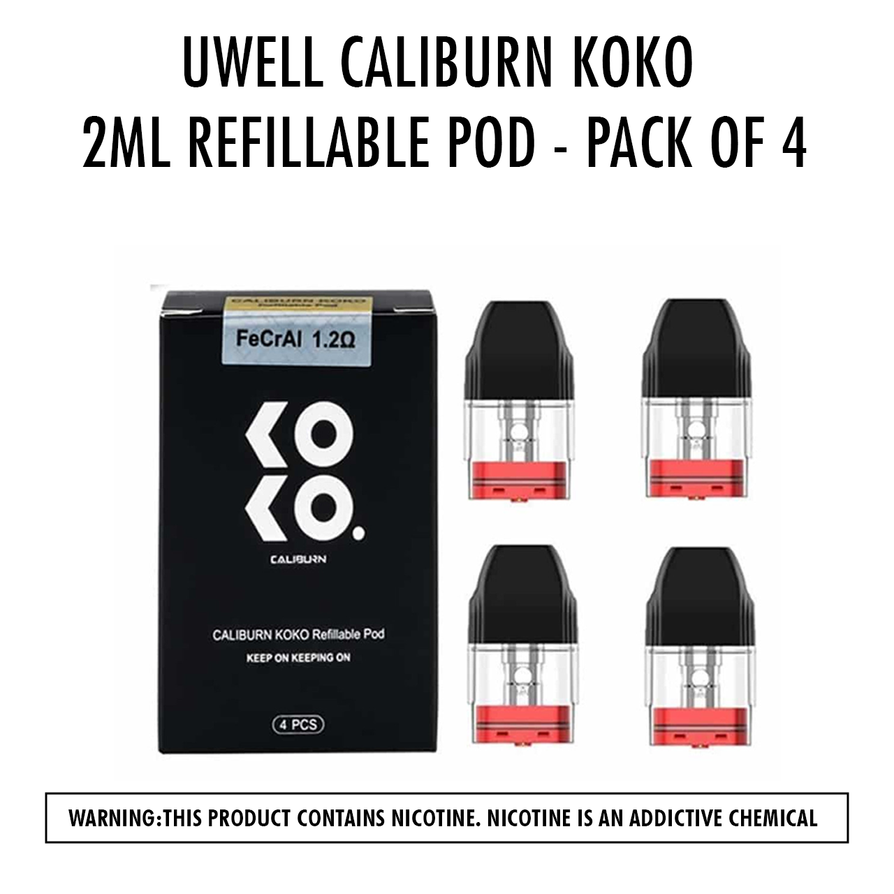 Uwell Caliburn Koko 2Ml Refillable Pod - Pack Of 4