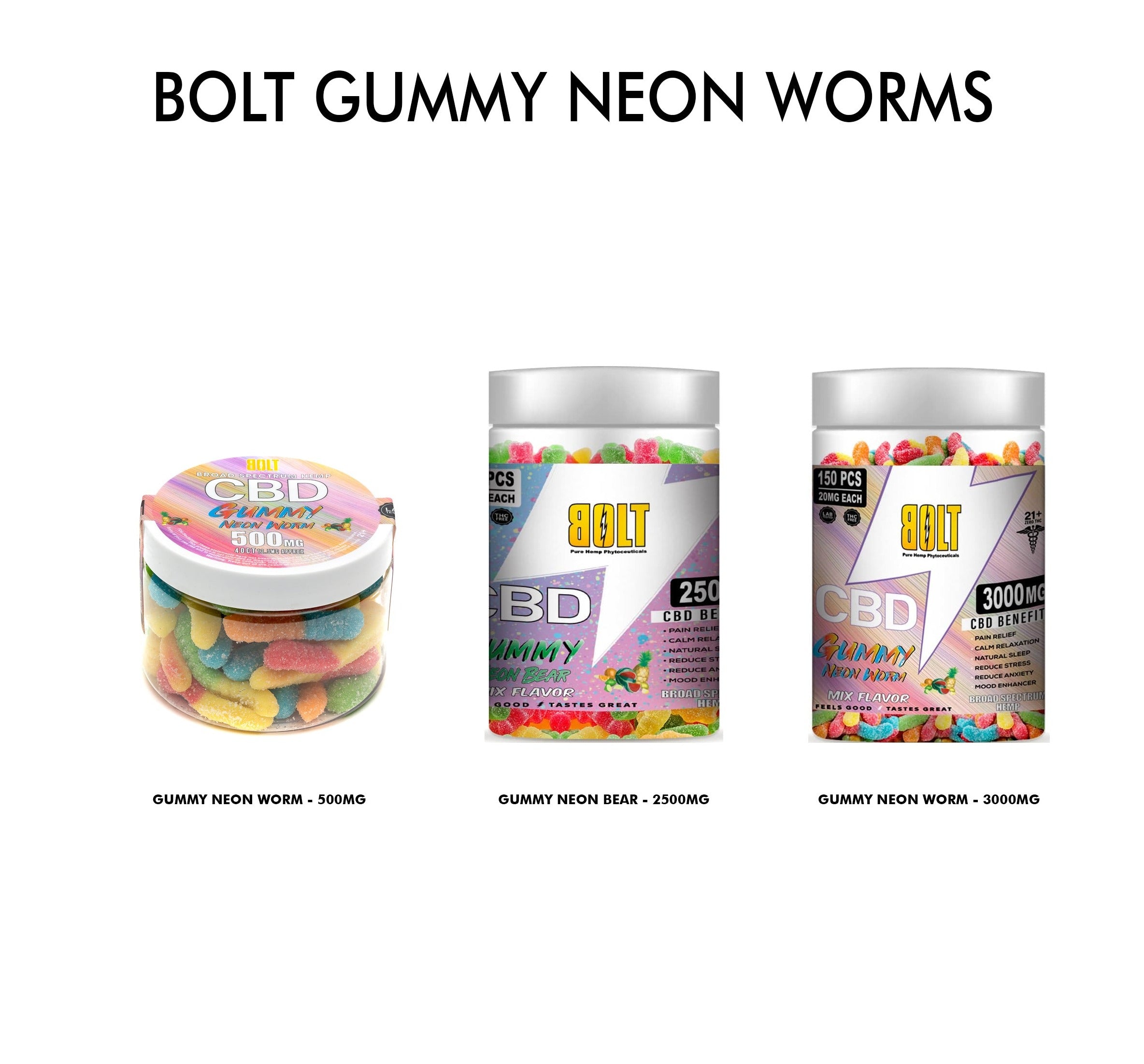 Bolt Gummy Neon Worms