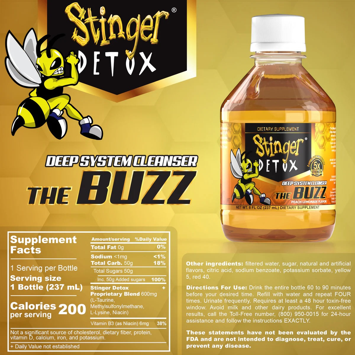 Stinger Detox Buzz 5X Extra Strength 8 OZ