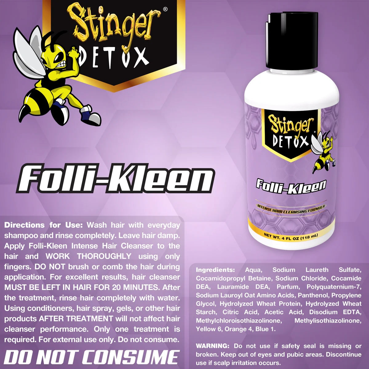 Stinger Detox Folli-Kleen Hair Cleanser 4 OZ(118ML)