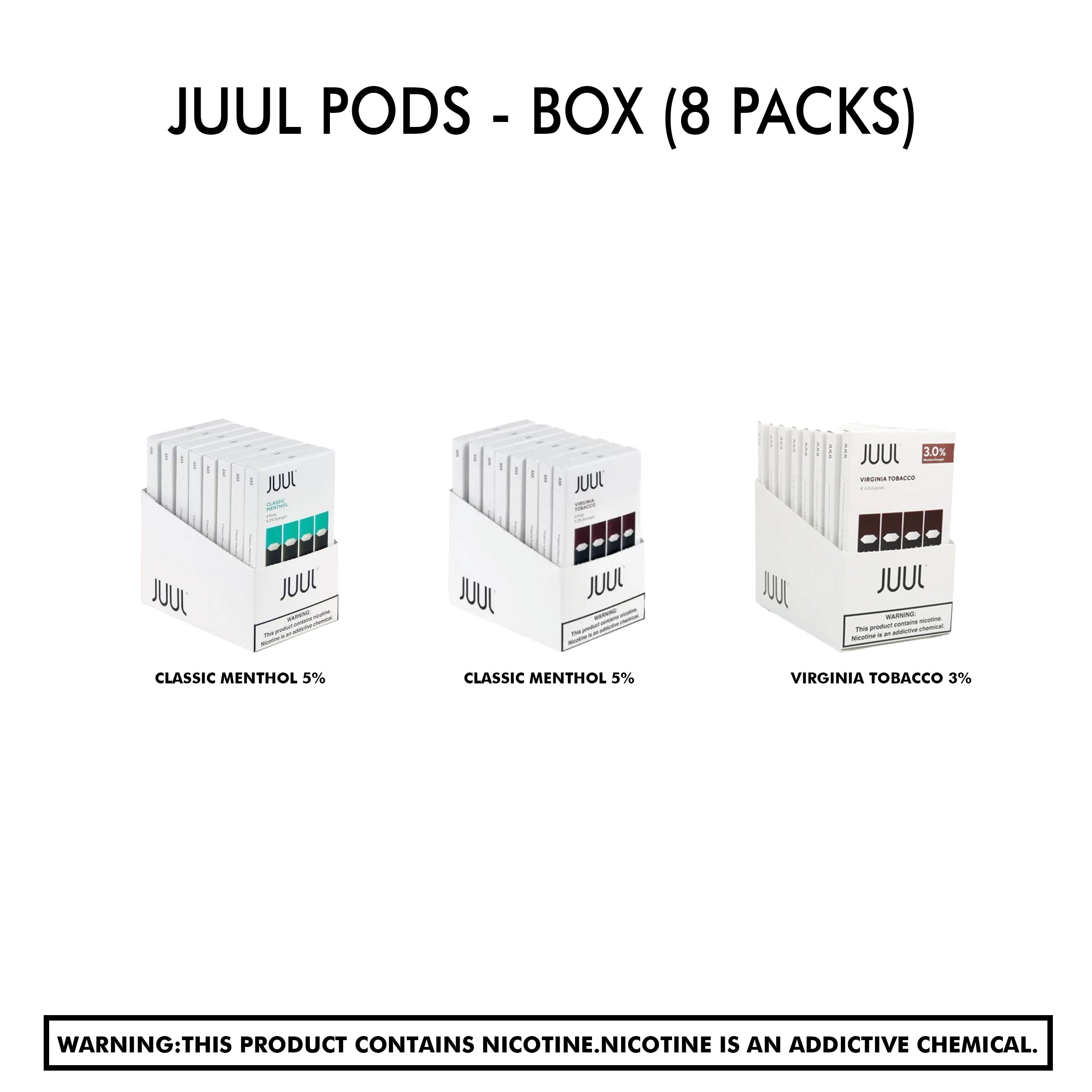 Juul Pods - BOX (8 PACKS) - HYPE WHOLESALE