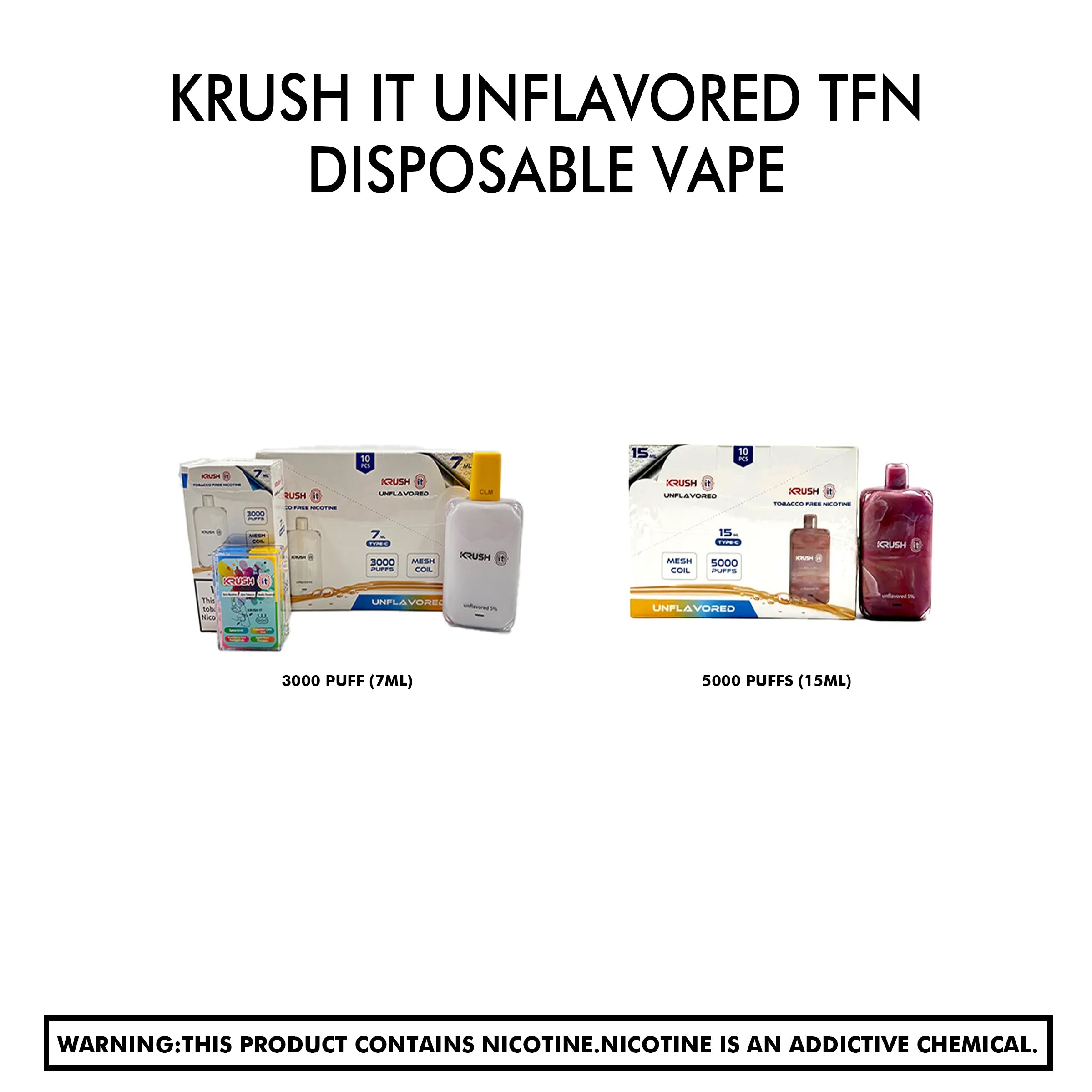 Krush It Unflavored TFN Disposable Vape 10 pcs/ Box