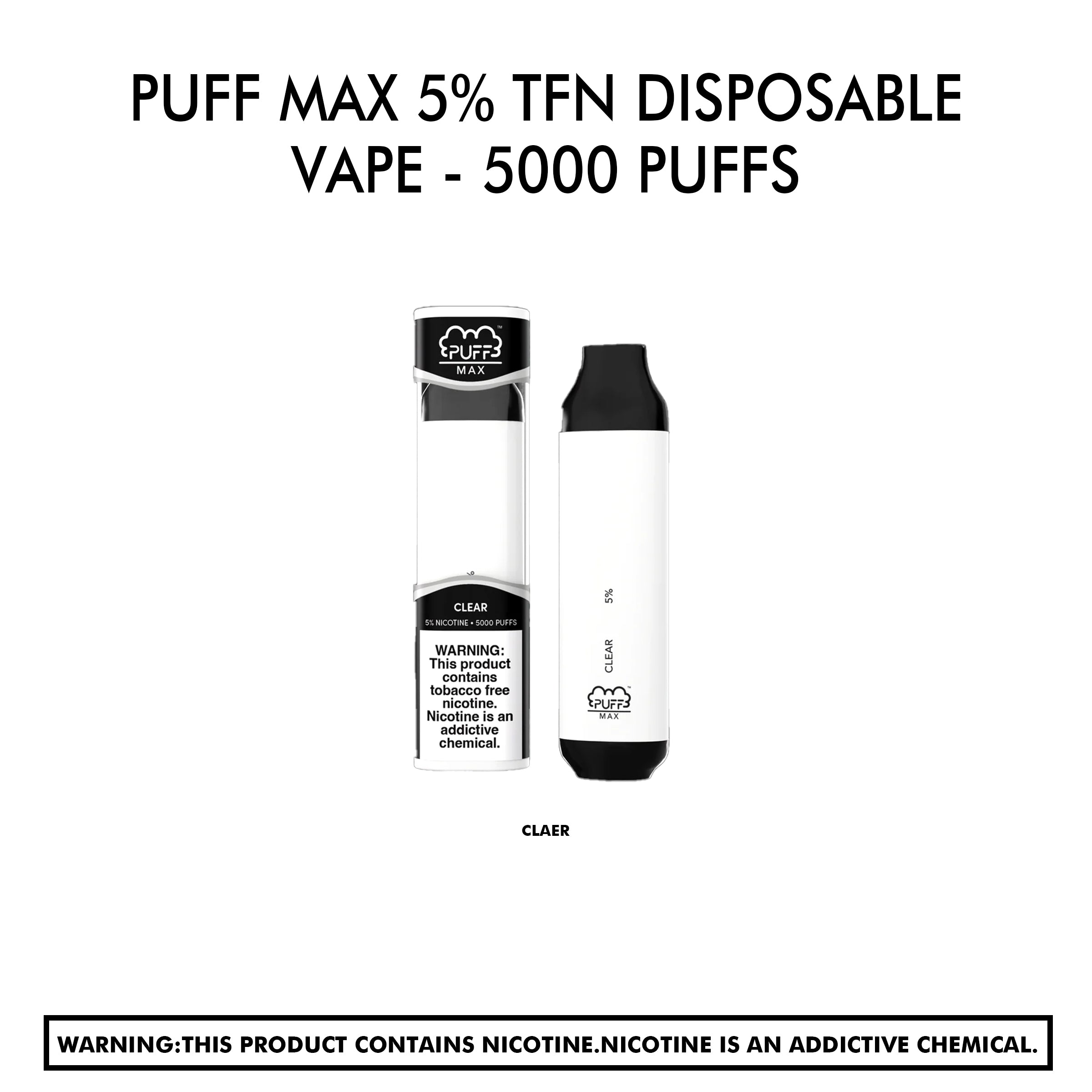 Puff Max 5% TFN Disposable vape - 5000 puffs