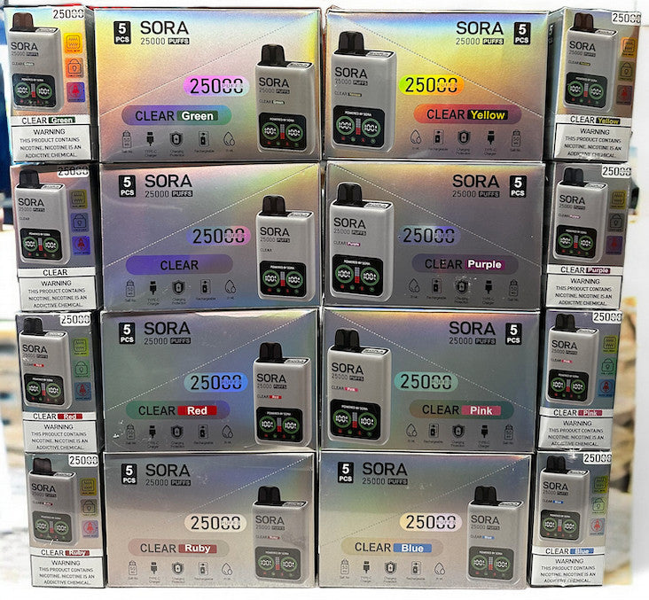 SORA25000 PUFFS 5% DISPOSABLES (5PCS/BOX)