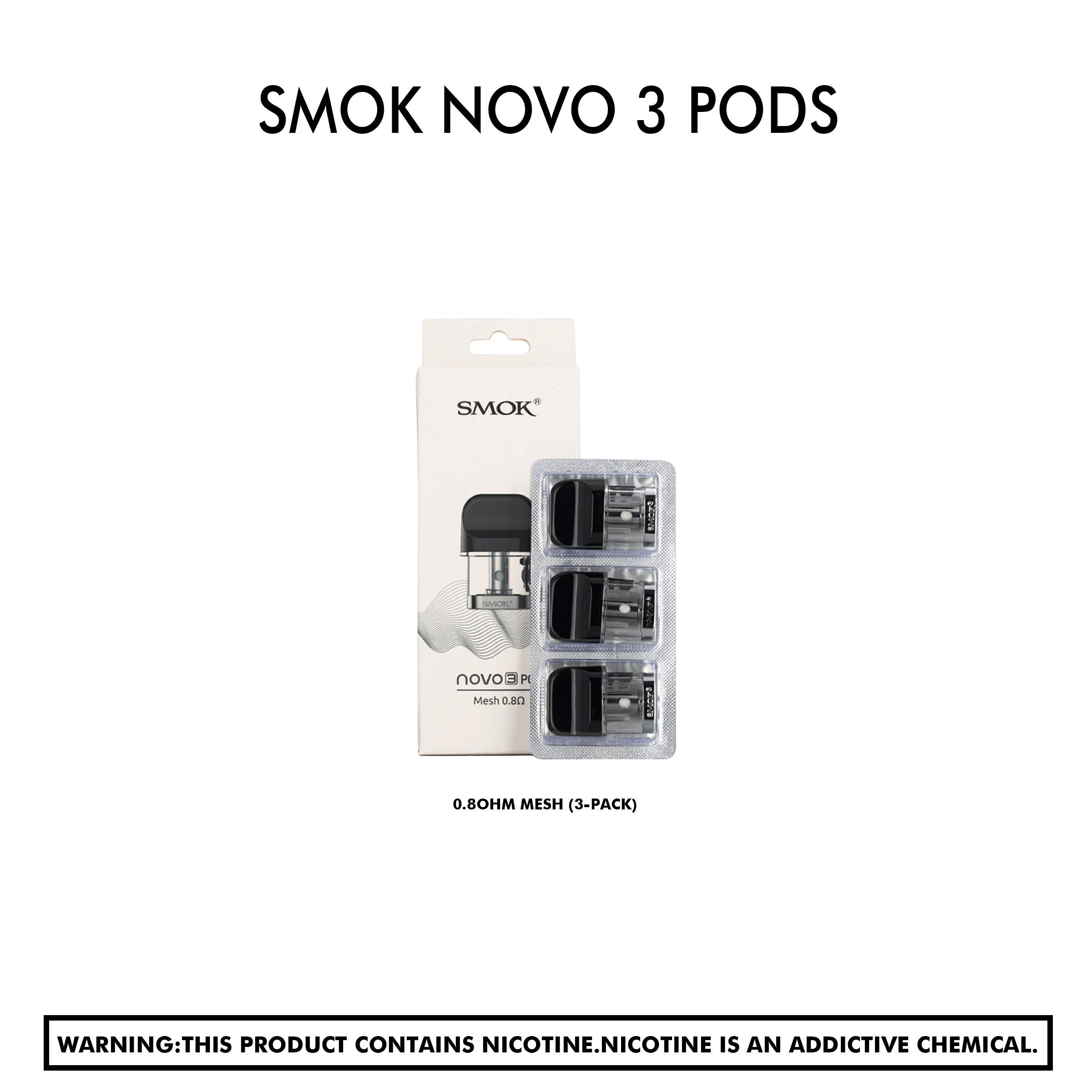 Smok Novo 3 Pods:0.8Ohm Mesh (3-Pack)