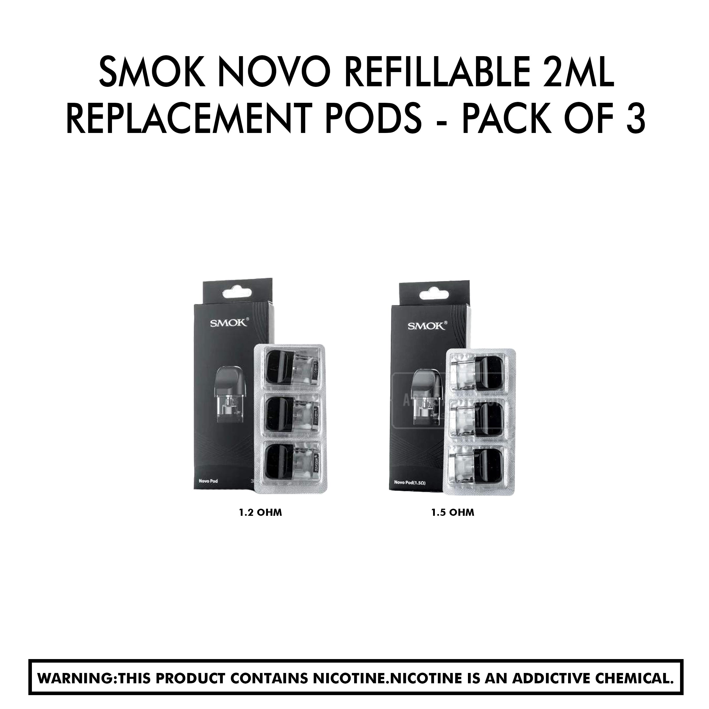 Smok Novo Refillable 2Ml Replacement Pods - Pack Of 3