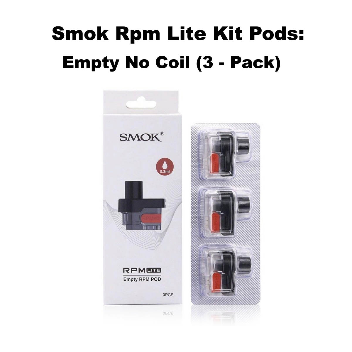 Smok Rpm Lite Kit Pods:Empty No Coil (3 - Pack)