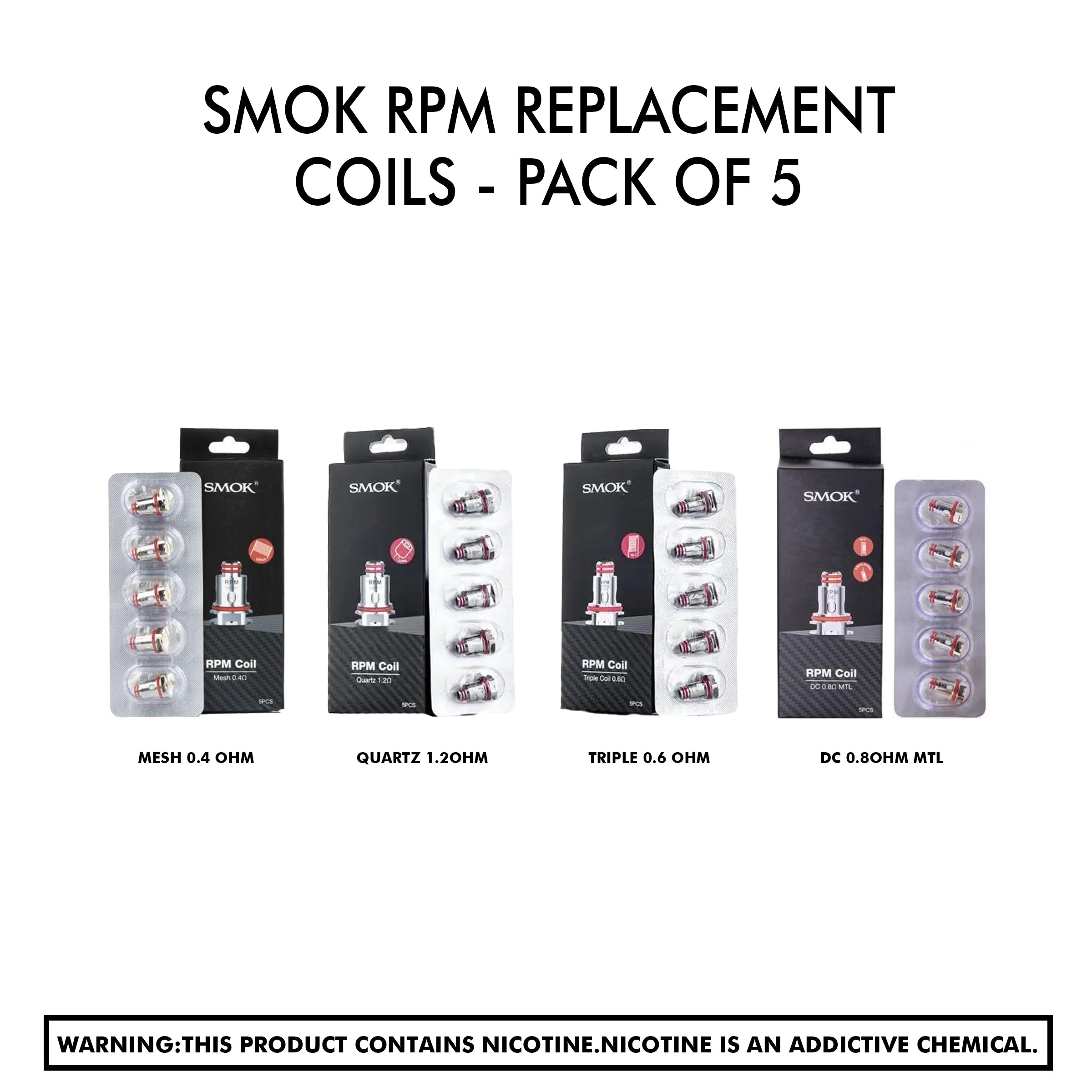 Smok Rpm Replacement Coils - Pack Of 5