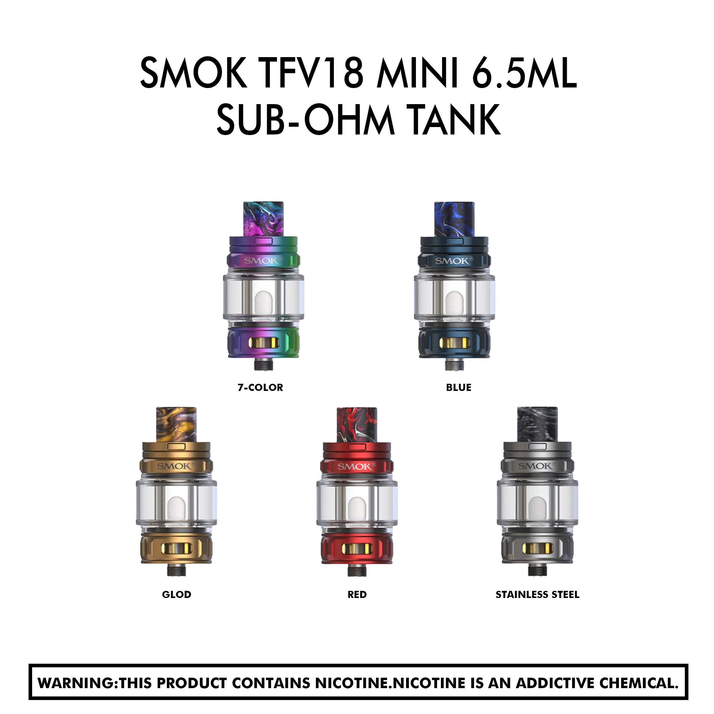 Smok Tfv18 Mini 6.5Ml Sub-Ohm Tank - HYPE WHOLESALE