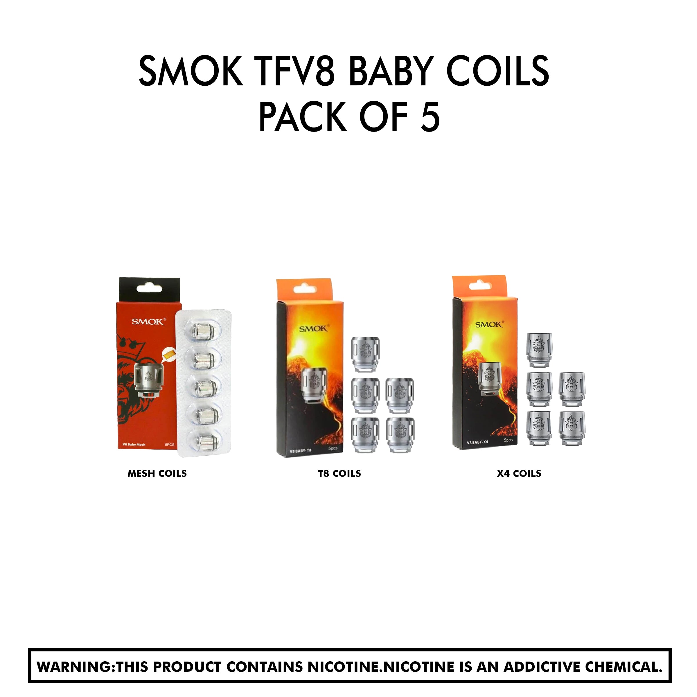 Smok Tfv8 Baby Coils - Pack Of 5