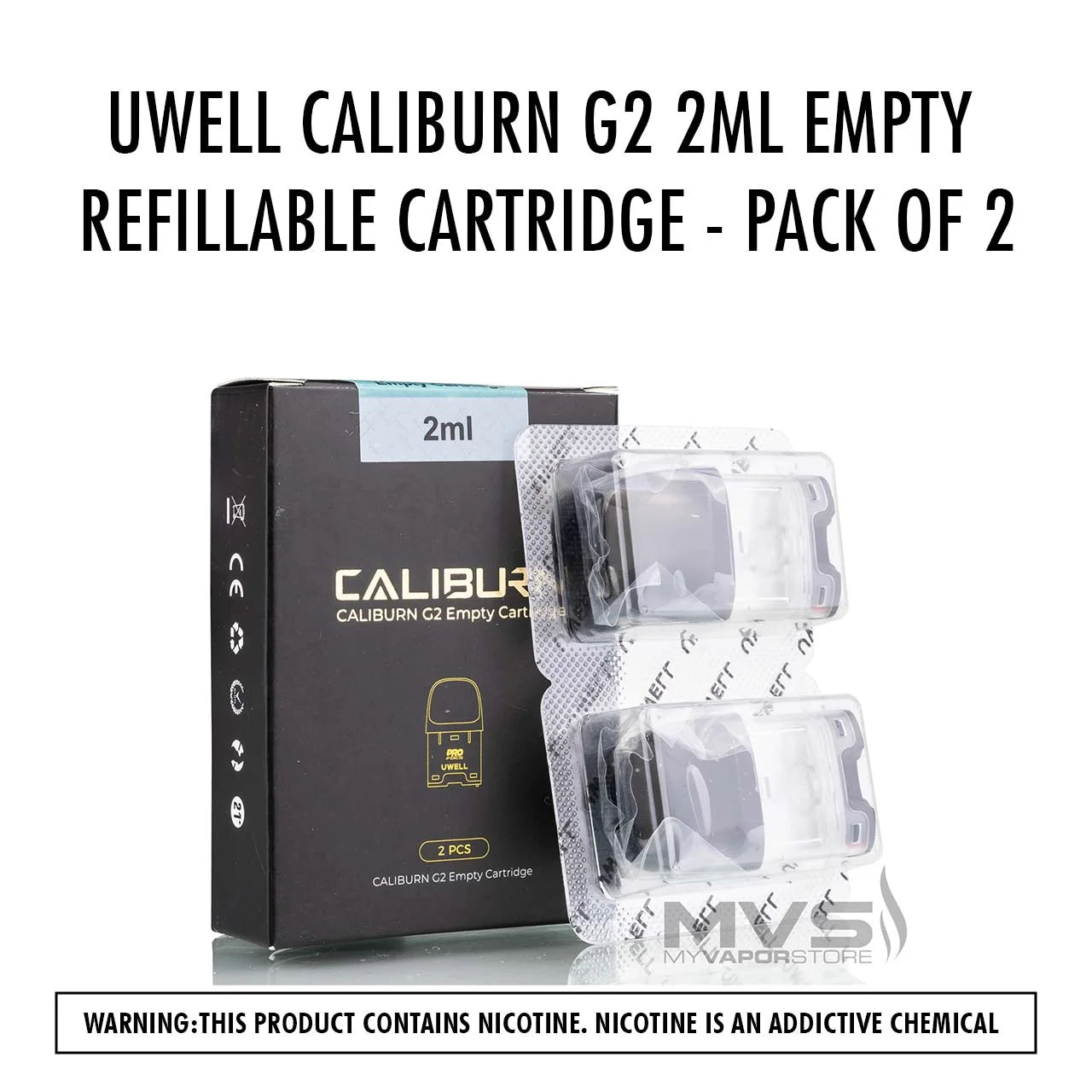 Uwell Caliburn G2 2ML Empty Refillable Cartridge - Pack of 2