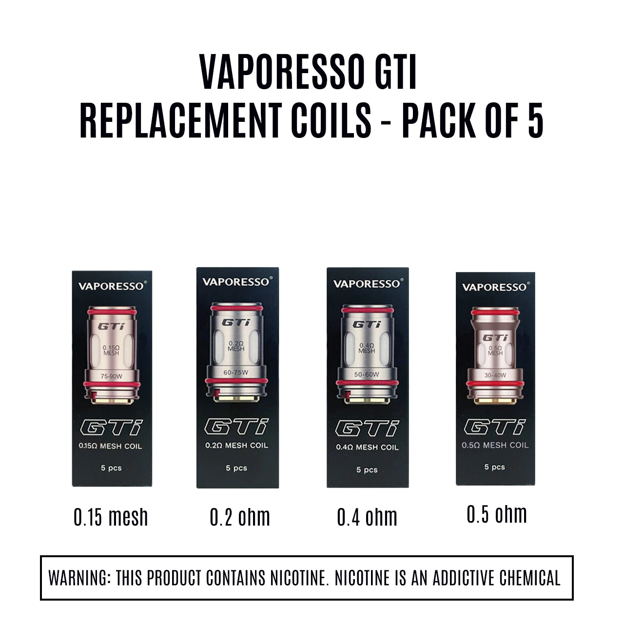 Vaporesso GTi Replacement Coils - Pack of 5