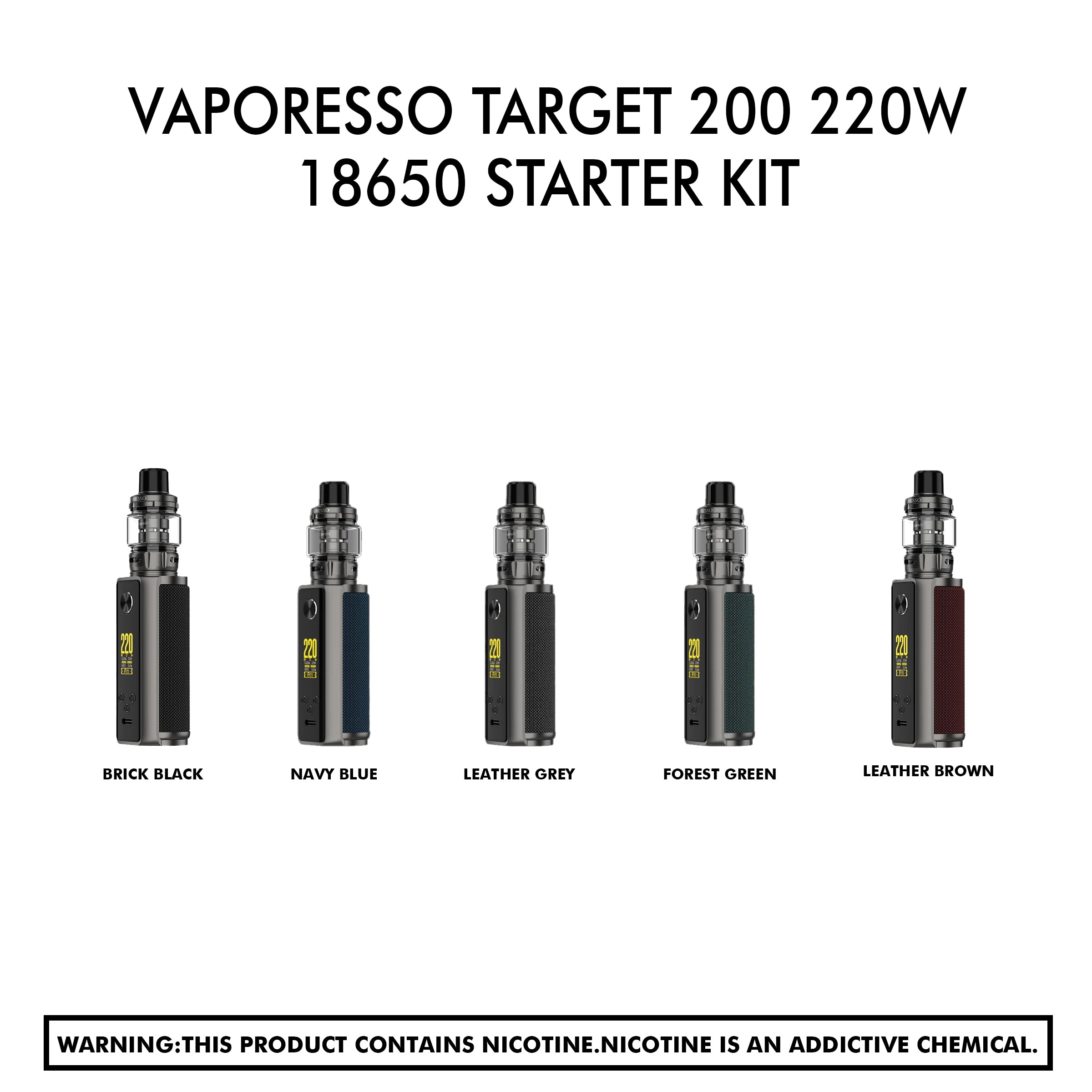 Vaporesso Target 200 220W 18650 Starter Kit - HYPE WHOLESALE