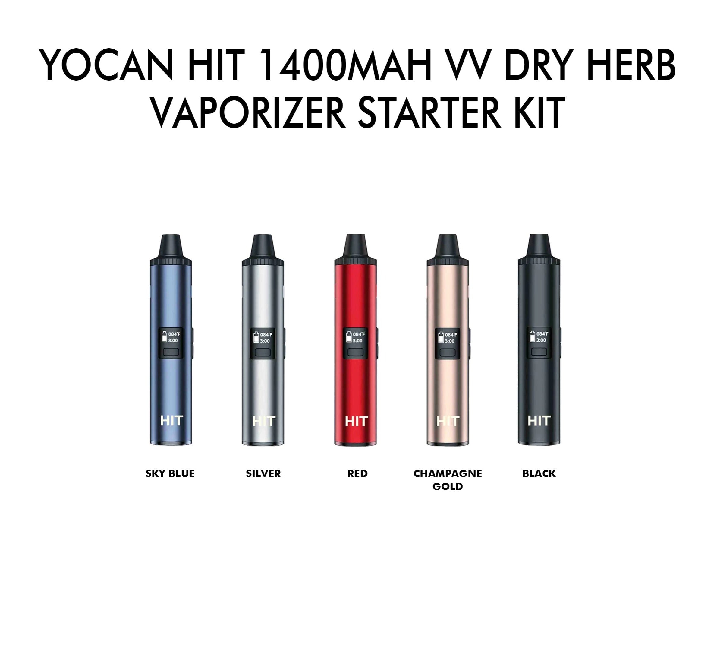 Yocan HIT 1400mAh VV Dry Herb Vaporizer Starter Kit